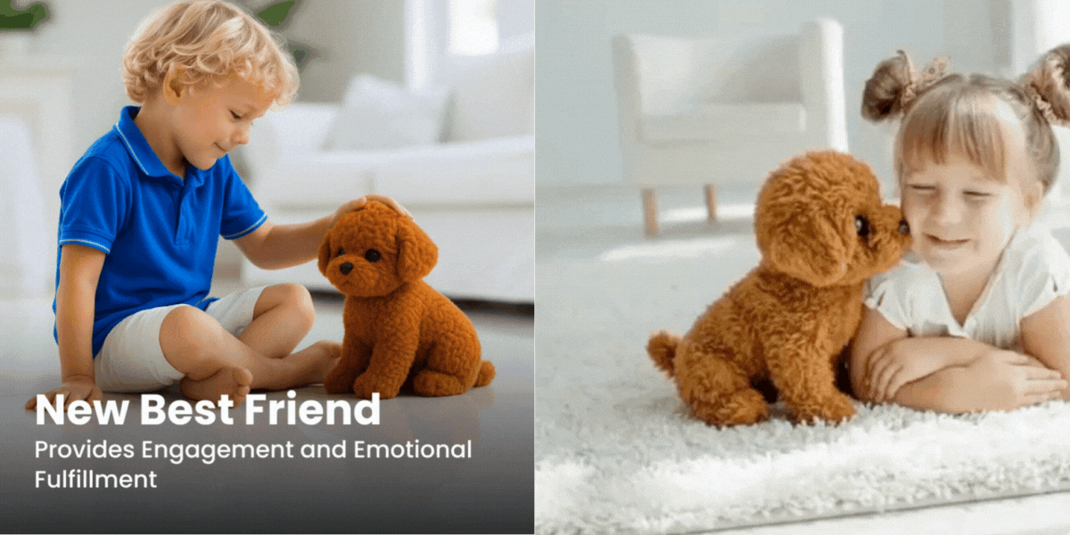 An animated look at the interactive Wuffy robot puppy.